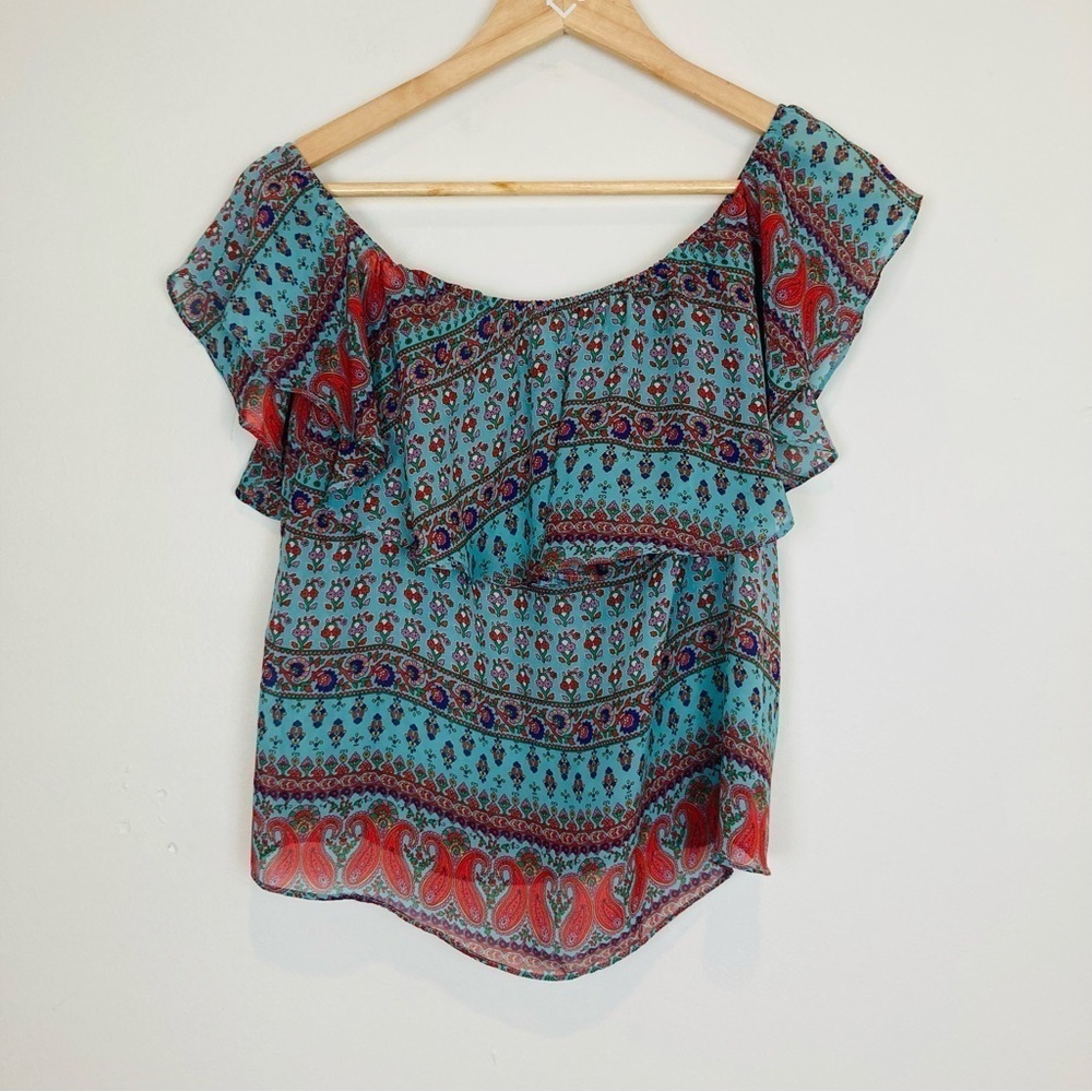 Show Me Your Mumu Chiquita top in red and blue print. Size small - Picture 5 of 6